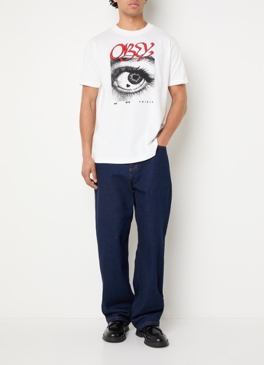 Obey Midnite Crisis T-shirt met print - voorkant 2 wit