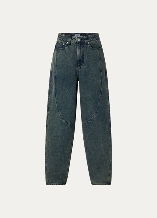 Obey Nana high waist wide leg jeans met medium wassing