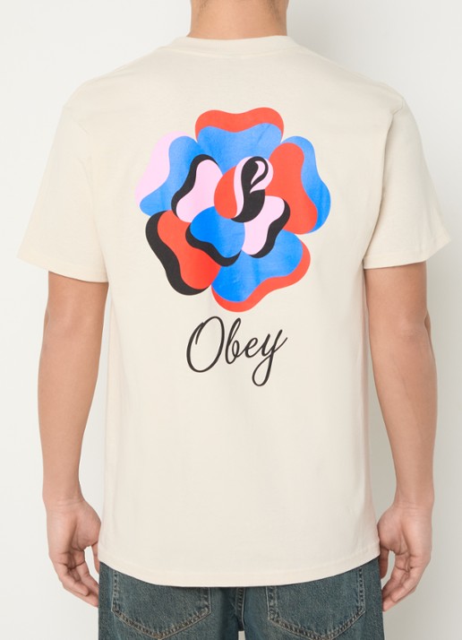 Obey Paper Rose T-shirt met logo- en backprint
