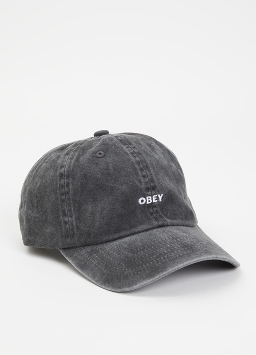 Obey Pet van denim met logoborduring