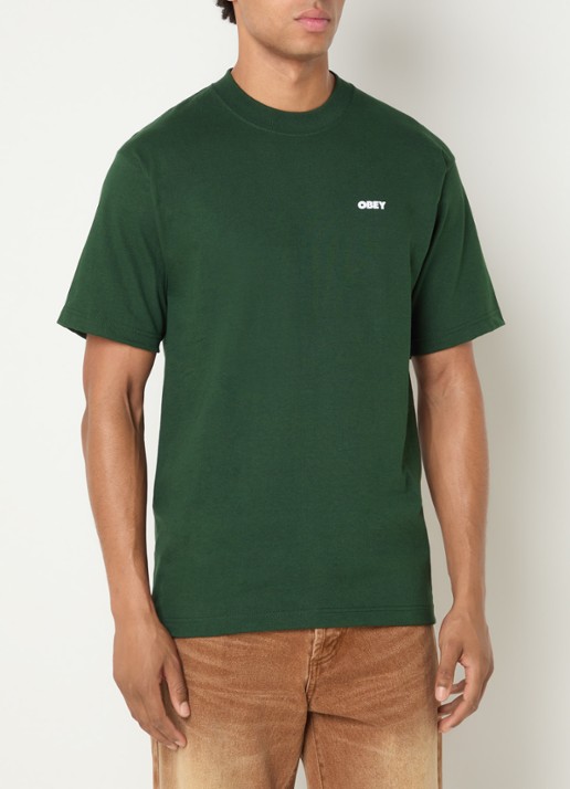 Obey Quarter Eye T-shirt met logoprint - achterkant 2 groen