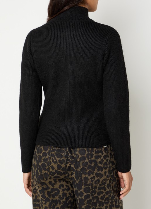Obey Ribgebreid vest met ritssluiting - achterkant 2 zwart