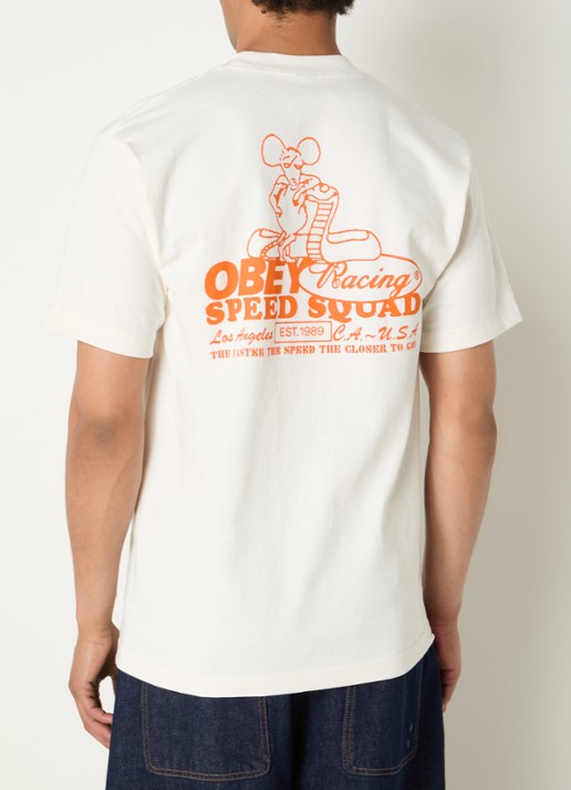 Obey Speed Squad T-shirt met logo- en backprint