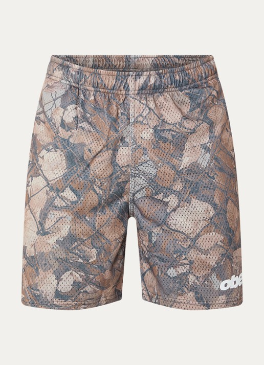 Obey Stanton loose fit korte broek met camouflageprint - voorkant bruin
