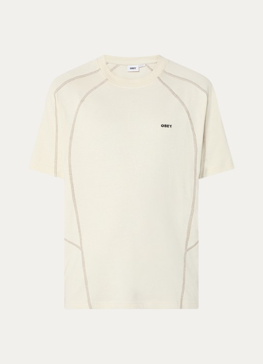 Obey T-shirt met logo - voorkant 2 beige