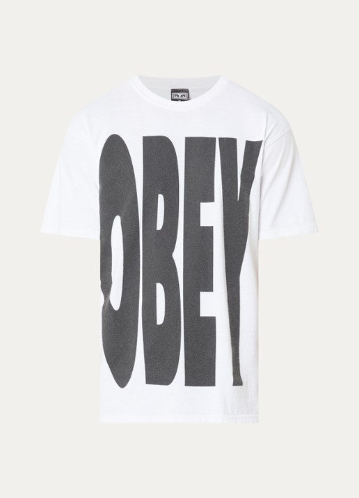 Obey T-shirt met logoprint - voorkant wit