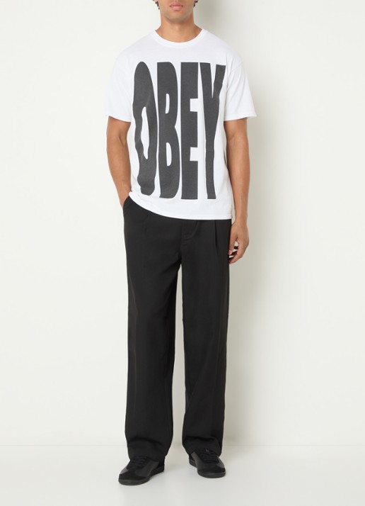 Obey T-shirt met logoprint - voorkant 2 wit