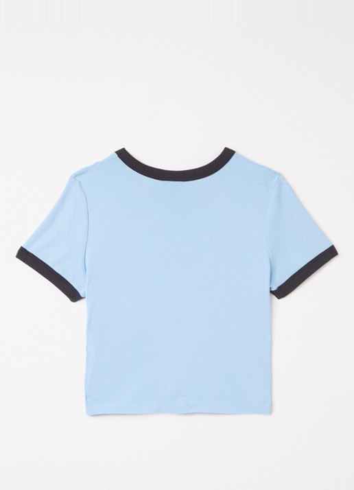 Obey T-shirt met logoprint - voorkant 3 blauw