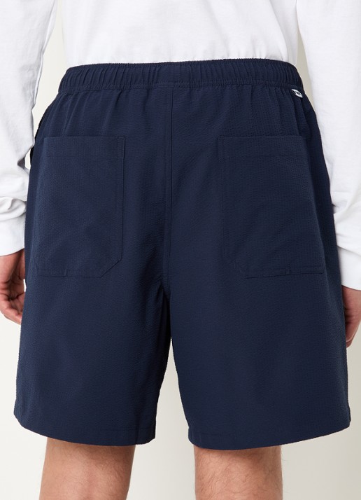 Obey Tropez straight fit korte broek met steekzakken - achterkant 4 donkerblauw