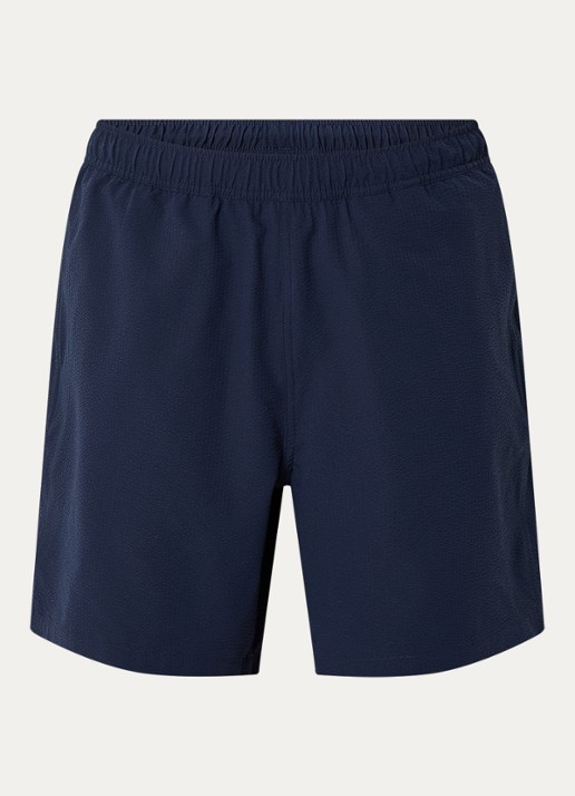 Obey Tropez straight fit korte broek met steekzakken - voorkant donkerblauw