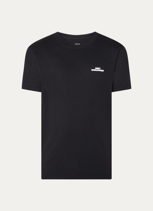 Obey Worldwide T-shirt met logo - voorkant zwart