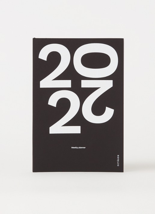 OCTÀGON DESIGN A5 Weekly Planner 2022 - voorkant 2 zwart