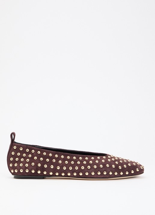 Odare Alba Sensory ballerina van suède met studs