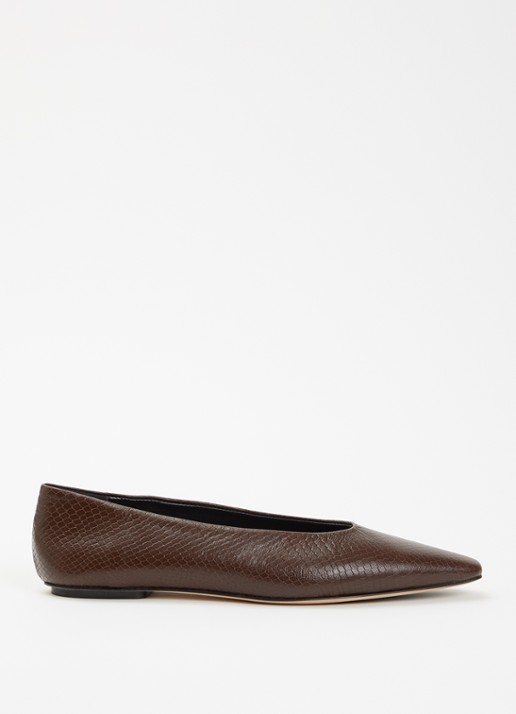 Odare Bilbao ballerina van leer met slangenprint