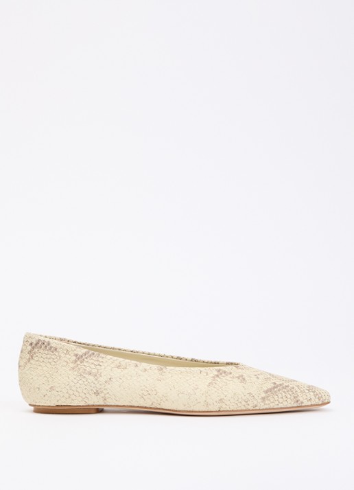 Odare Bilbao ballerina van leer met slangenprint