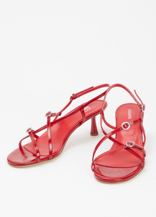 Odare Blanca sandalette van leer - detail 3 cranberryrood