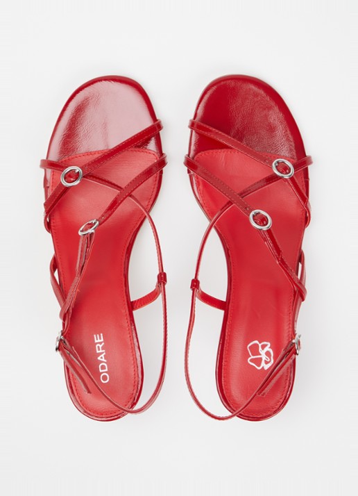 Odare Blanca sandalette van leer - detail 4 cranberryrood