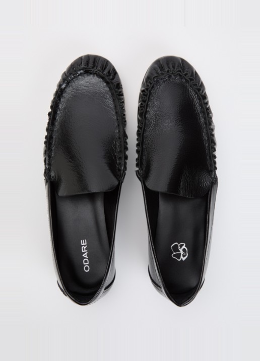 Odare Elena loafer van leer met lakfinish - detail 4 zwart