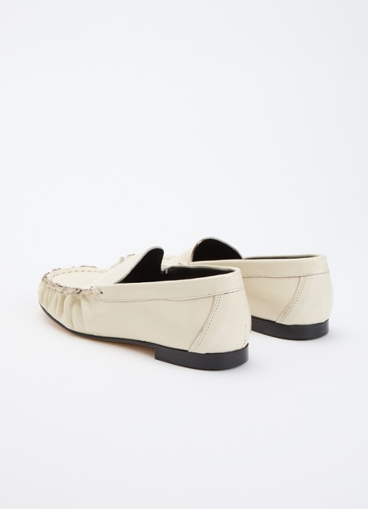 Odare Elena loafer van leer met lakfinish - achterkant 6 gebroken wit