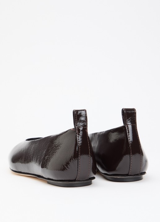 Odare Ibiza Venice ballerina van leer met lakfinish - achterkant 4 donkerbruin