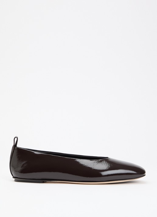 Odare Ibiza Venice ballerina van leer met lakfinish - voorkant 5 donkerbruin