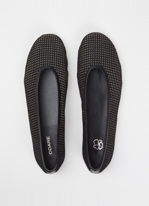 Odare Nora ballerina van mesh met details van leer - detail 2 zwart