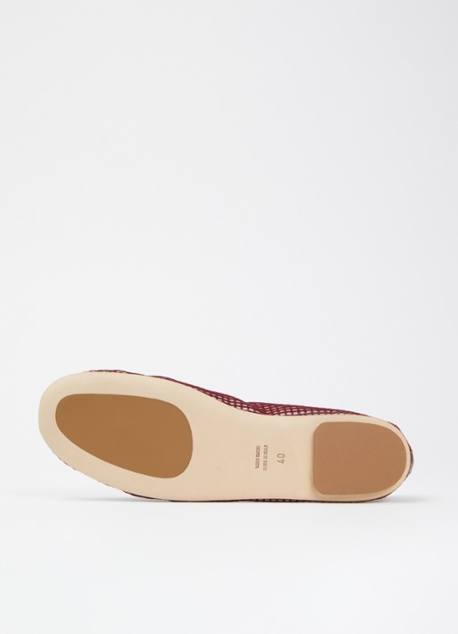 Odare Nora ballerina van mesh met details van leer - detail 3 bordeauxrood
