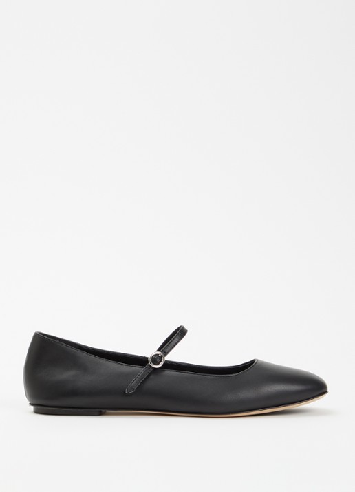 Odare Pamplona ballerina van leer met gespdetail