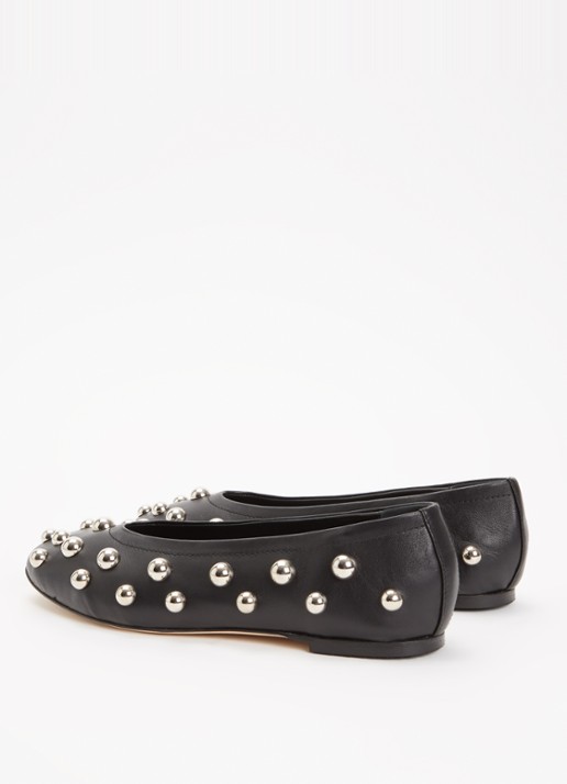 Odare Penna ballerina van leer met studs - achterkant 6 zwart