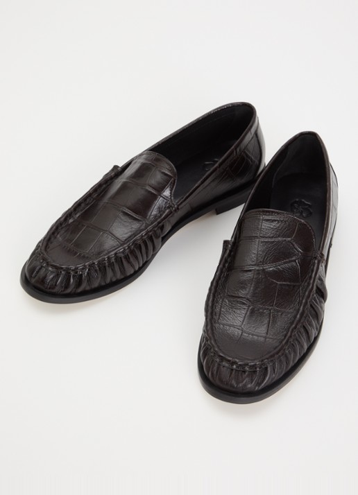 Odare Rudi loafer van leer  - detail 2 donkerbruin