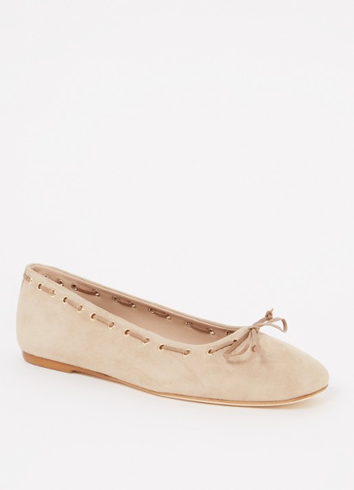 Odare Tarifa ballerina van suède met strikdetail - voorkant 2 groen