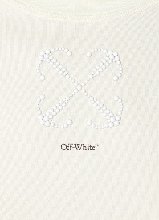 Off-White Arrow cropped T-shirt met logo - detail 2 ivoor