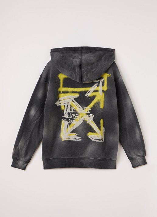 Off-White Arrow Spray vest met logo- en backprint - achterkant 3 antraciet