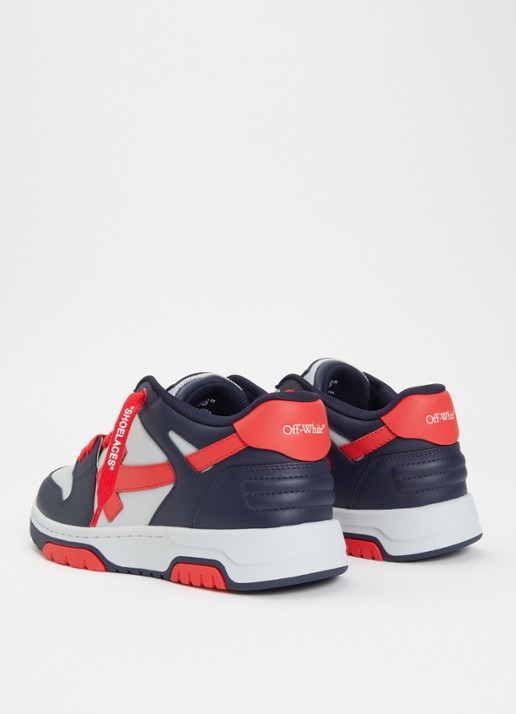 Off-White B-Out Of Office sneaker van leer  - achterkant 3 donkerblauw