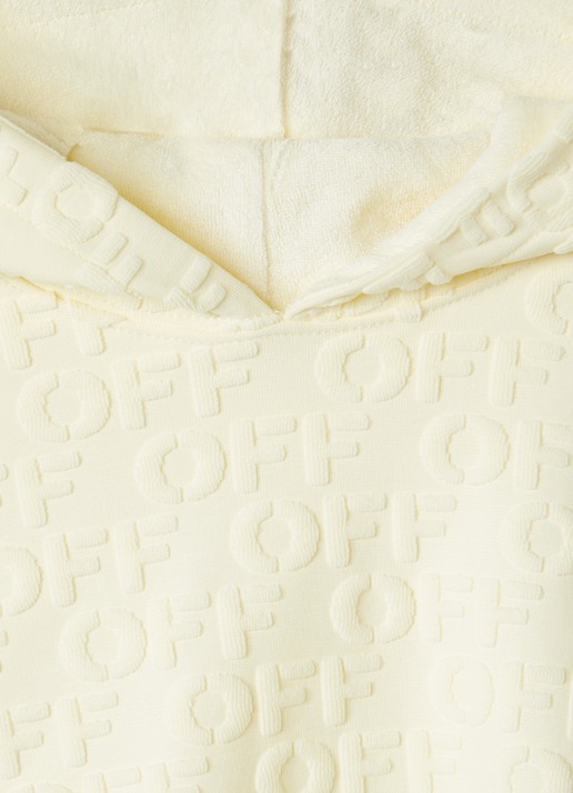 Off-White Badcape van badstof - detail beige