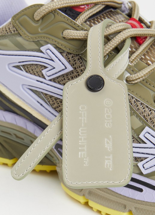 Off-White Be Right Back sneaker met mesh details - detail 5 bronsgroen