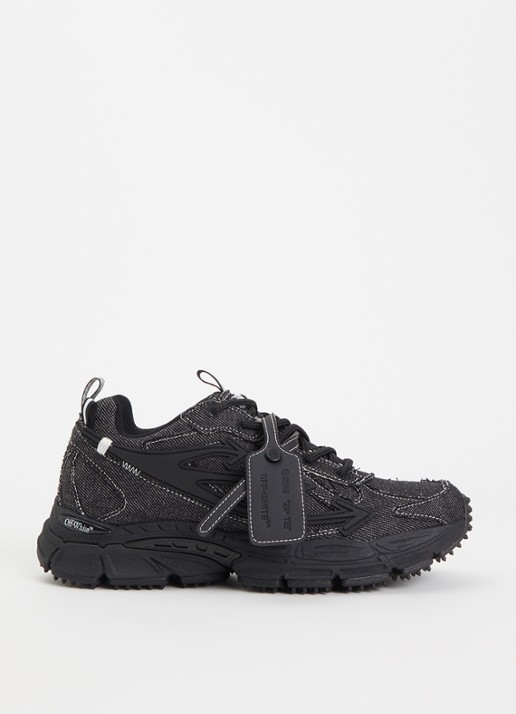 Off-White Be Right Back sneaker van denim - voorkant zwart
