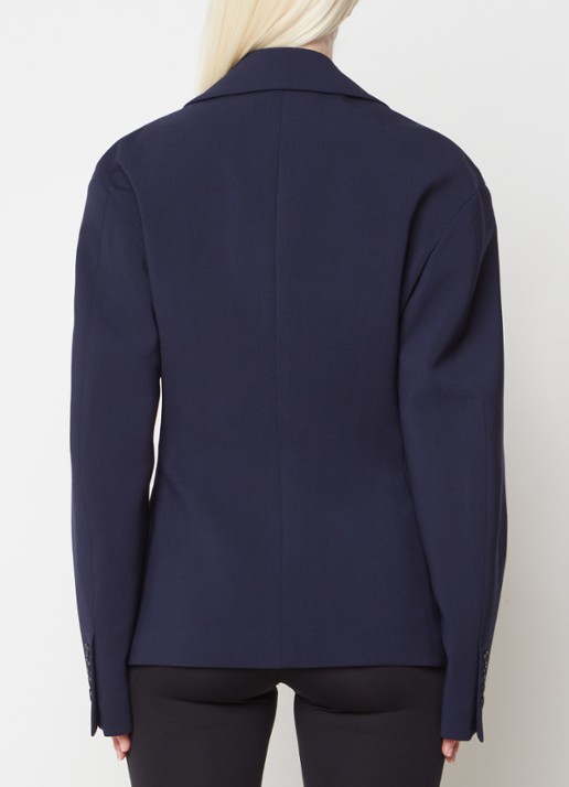 Off-White Blazer van wol met klepzakken - achterkant donkerblauw