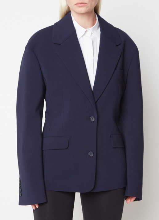 Off-White Blazer van wol met klepzakken - detail 2 donkerblauw