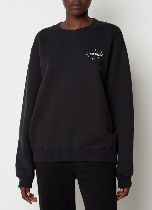 Off-White Bling Stars Arrow sweater met logo- en backprint - achterkant 3 zwart