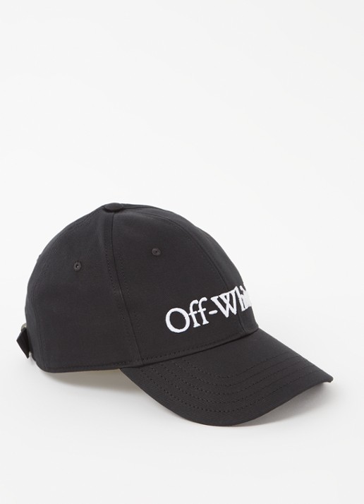 Off-White Bookish pet met logoborduring - voorkant zwart
