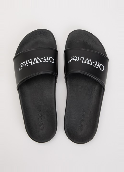 Off-White Bookish slipper met logo - detail 2 zwart