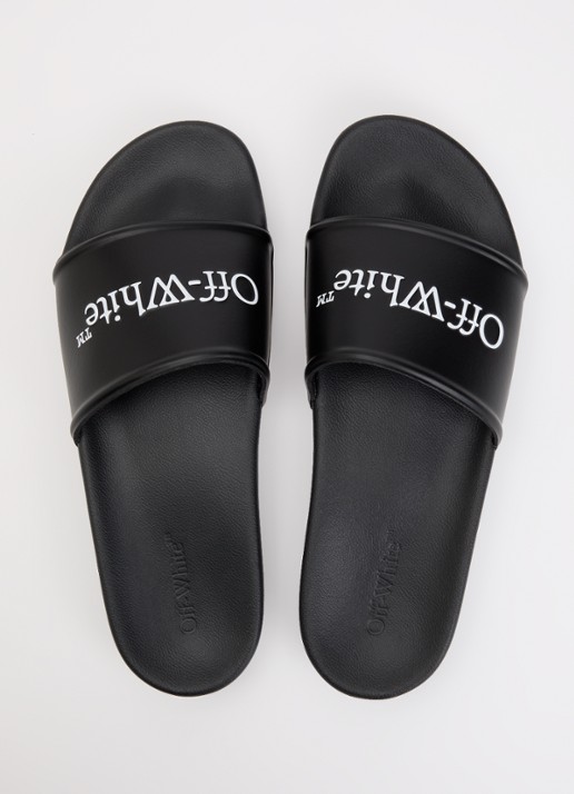 Off-White Bookish slipper met logo - detail 2 zwart