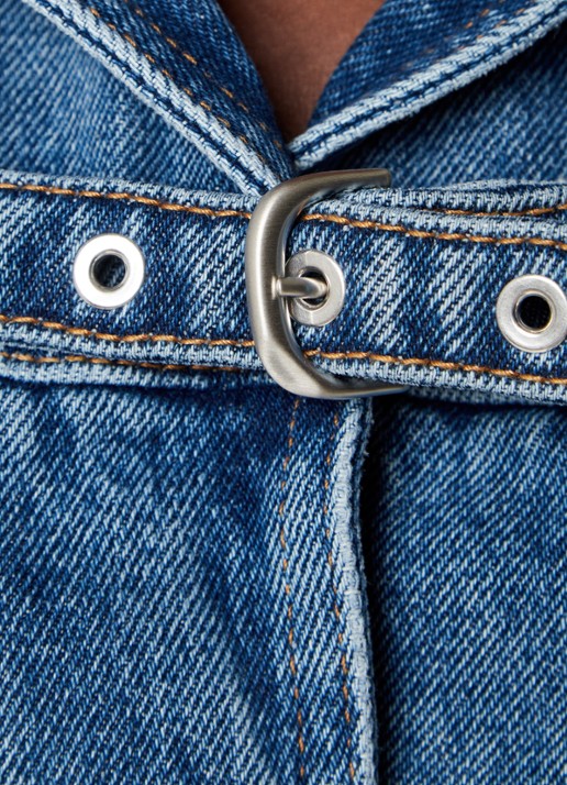 Off-White Cargo cropped spijkerjas met schoudervulling - detail 6 indigo