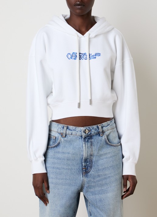 Off-White Cloudy Arrow hoodie met logo - achterkant 4 wit