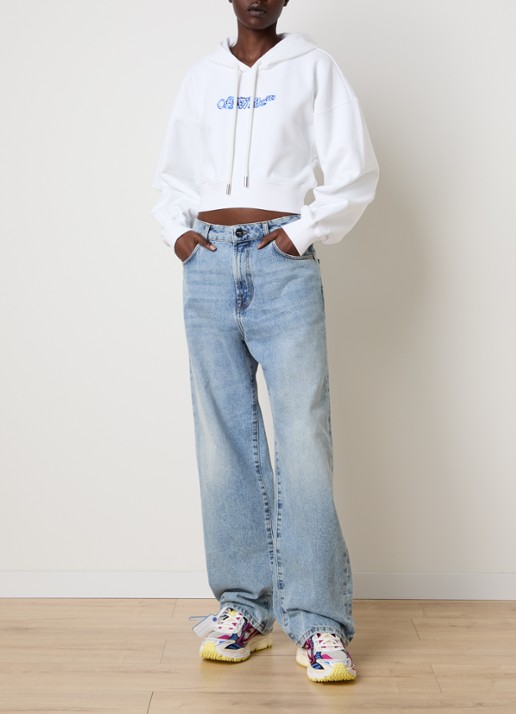 Off-White Cloudy Arrow hoodie met logo - voorkant 6 wit