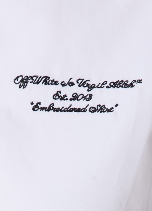 Off-White Cropped blouse met logoborduring - detail 5 wit