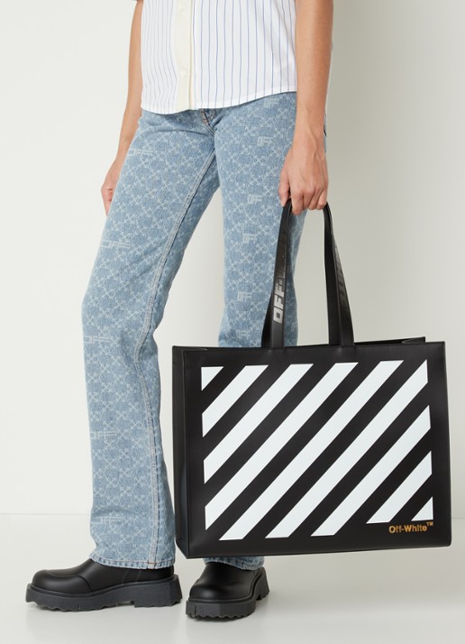 Off-White Diag Hybrid shopper van leer - voorkant 5 multicolor