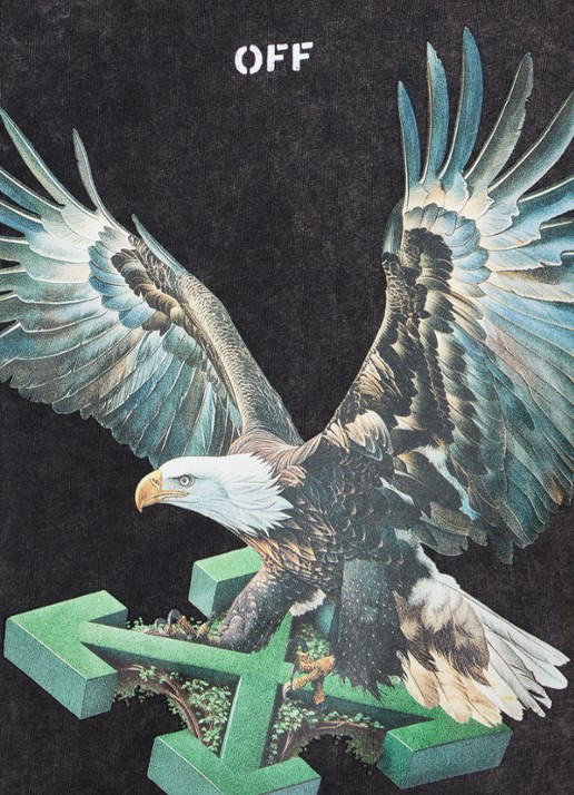 Off-White Eagle arrow T-shirt met front- en backprint - detail 4 zwart