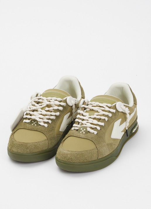 Off-White End Of Play sneaker met details van kalfsleer en suède - detail 2 mosgroen